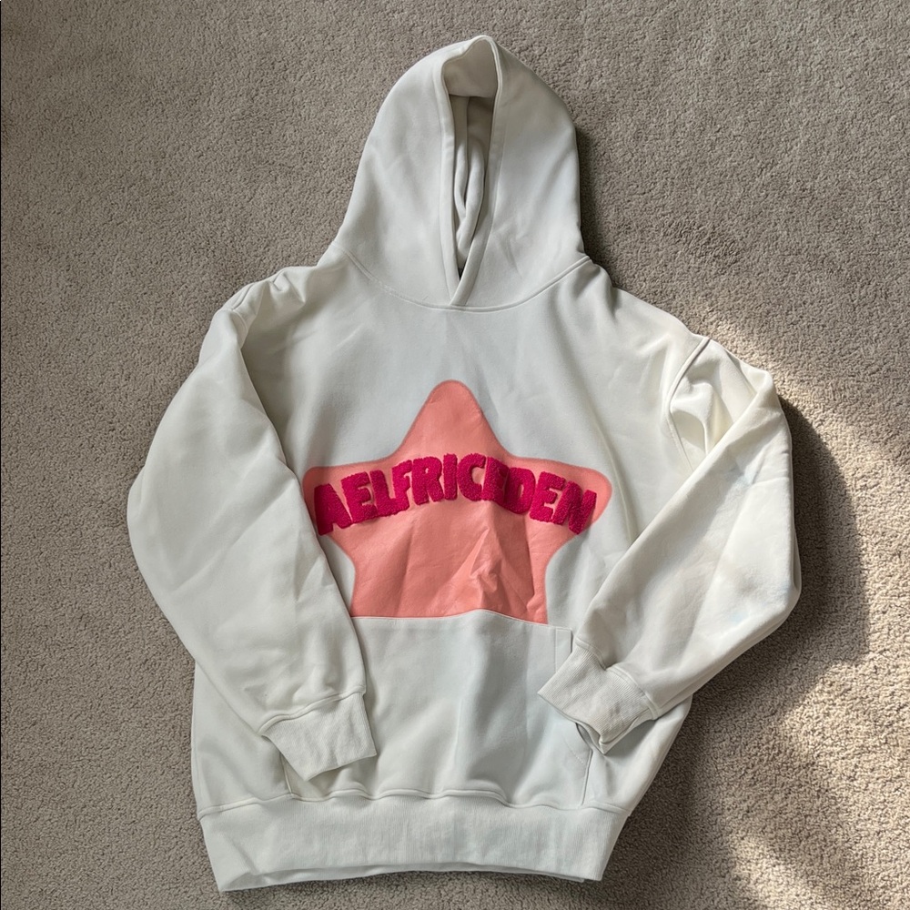Aelfric Eden Kids Hoodie with Pink and White Star Design